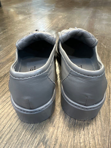 CHANEL Grey Quilted Foldover Loafers