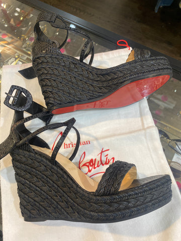 Christian Louboutin Braided Calfskin Wedge