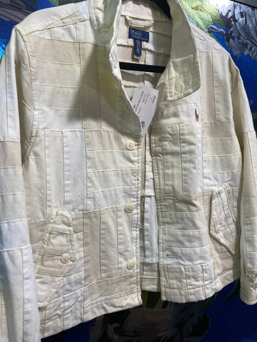 Polo Ralph Lauren Ivory, White, Patchwork Denim Jacket
