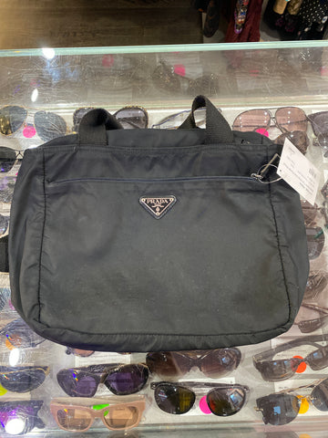 Vintage: PRADA Black Nylon Two Strap Multi-Pocket Shouder Bag