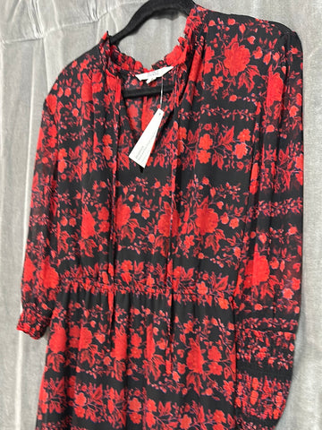 BB DAKOTA Black and Red Floral Long Sleeve Maxi Dress – The Hangout