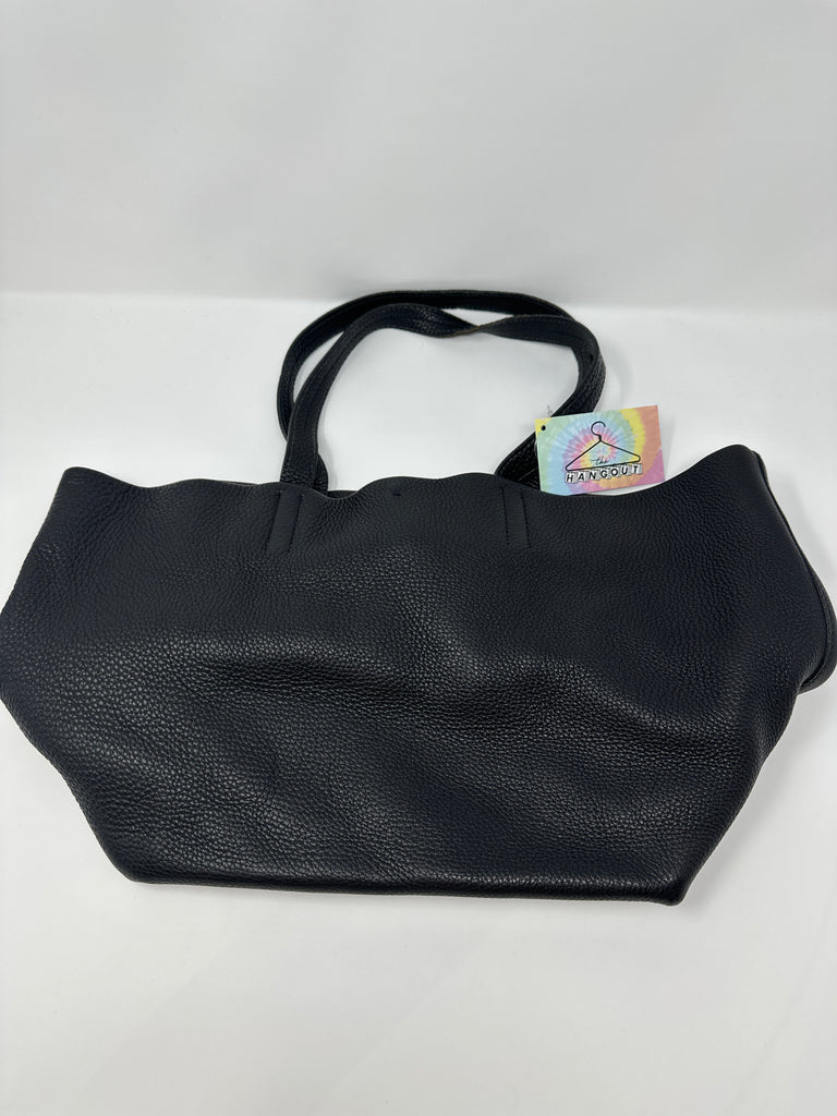 Vintage: PRADA Black Leather Top Handle Tote Bag