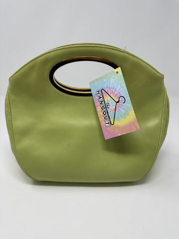 Vintage: Oscar de la Renta Pistachio Leather O Handle Mini Bag