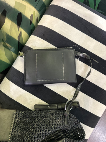 PROENZA SCHOULER White Label Sullivan Bag in Woven Black Raffia