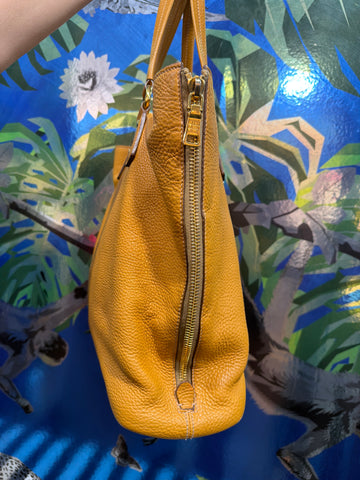 Vintage: PRADA Mustard Soft ESPLANADE Leather Tote Bag with Gold Hardware
