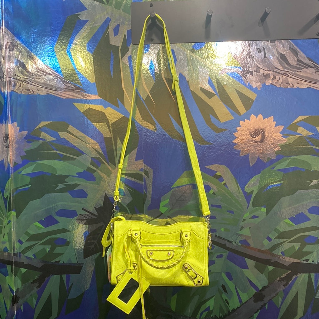 Balenciaga City Mini Neon Yellow City Bag