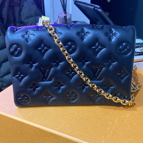 Louis Vuitton Black Monogram Embossed Coussin Pochette
