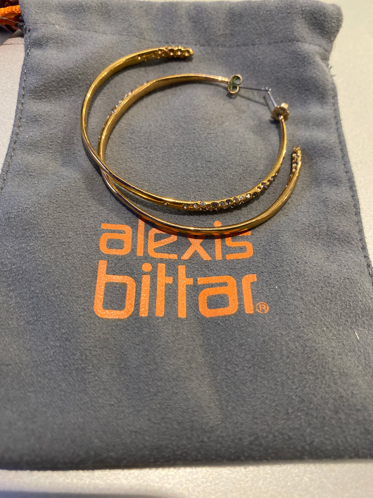 Alexis Bittar Oversized Half Hoop Earring with Diamond
