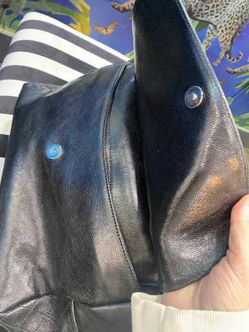 VIntage: Chanel Black Crinkled Calfskin Coco Cocoon Bag Size small