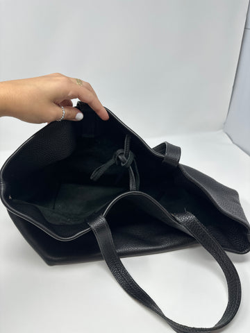 Vintage: PRADA Black Leather Top Handle Tote Bag