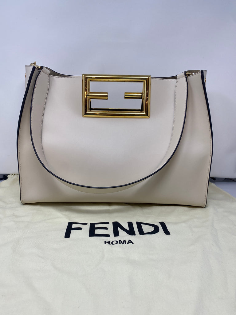 FENDI Way Tote in Cream with Gold FF in Large