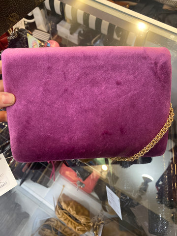 Valentino Velvet Large Crystal Rockstud Clutch