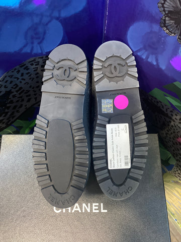 Chanel Black Calfskin Elastic Side Ankle Boots