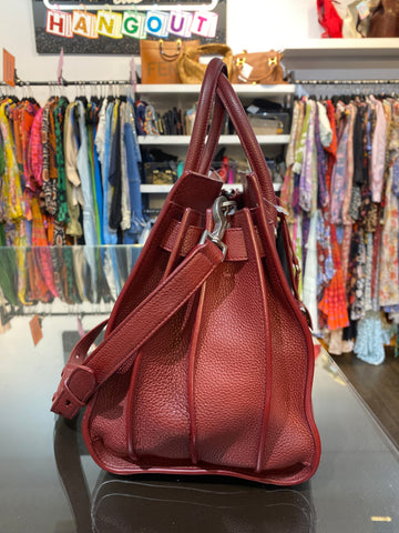 Saint Laurent Rouge Caberne Suple Grained Leather Sac Du Jour
