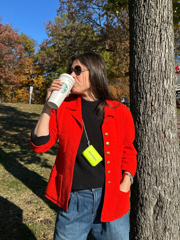 Vintage: Chanel Red Blazer with Gold Buttons