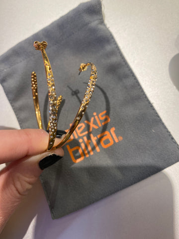 Alexis Bittar Oversized Half Hoop Earring with Diamond