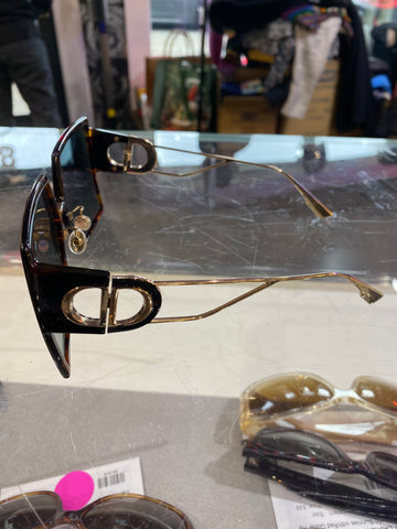 Christian Dior Tortoise Shell Oversized Square Sunnies with Wire Frame