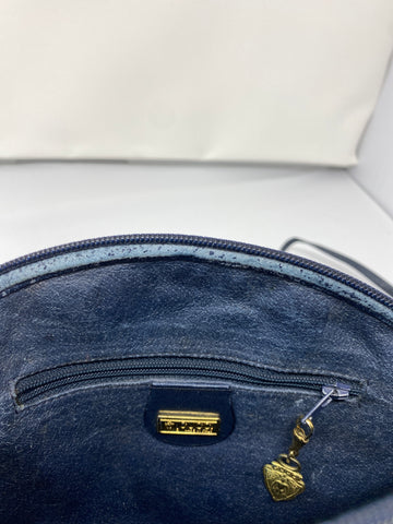 Vintage: Gucci Navy Leather Trim Round Crossbody