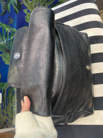 VIntage: Chanel Black Crinkled Calfskin Coco Cocoon Bag Size small