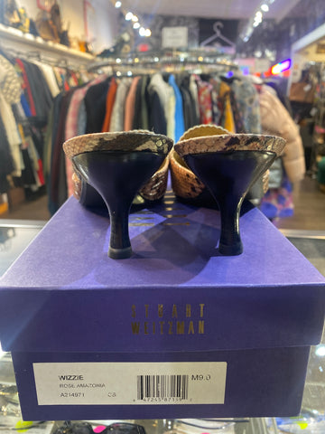 Vintage: STUART Weitzman 'WIZZIE' Snakeskin Heel Mule
