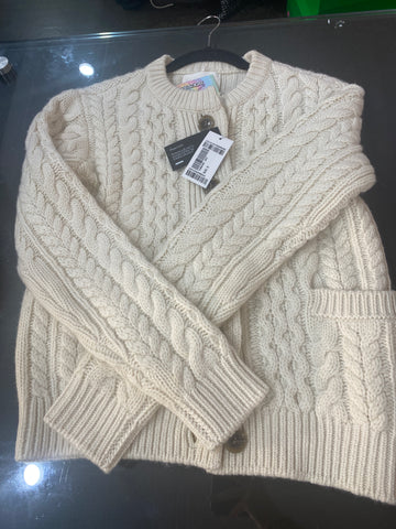 Lisa Yang Ivory Cableknit Cardigan
