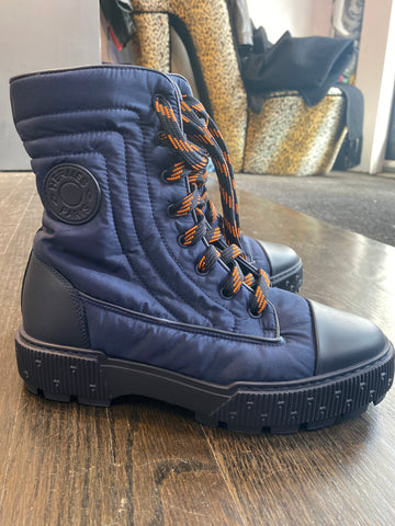 Hermes Nevy and ORange Fresh Ankle Boots