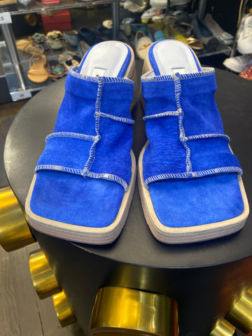 MIISTA Mule Blue Block Heel Sandal
