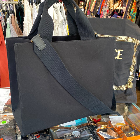 Fendi X Versace 'Fendace' Black Canvas Tote Bag
