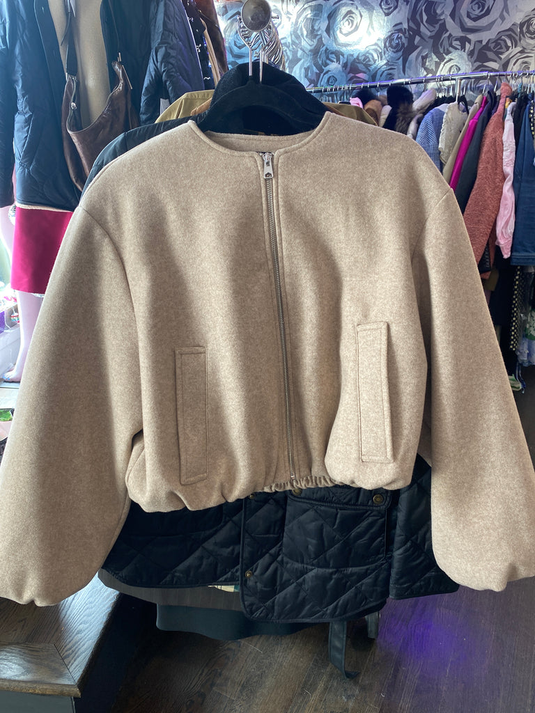 ZARA Long Sleeve Bubble Bottom Bomber