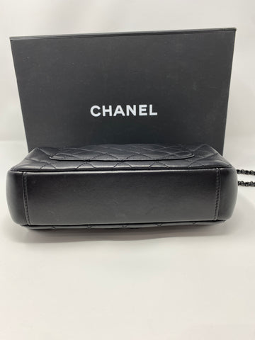 Chanel Black Lambskin Quilted Flap Bag with Black Hardware