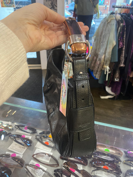 Vintage: Saint Laurent Black Leather Mini Mombasa with Mixed Metal Strap