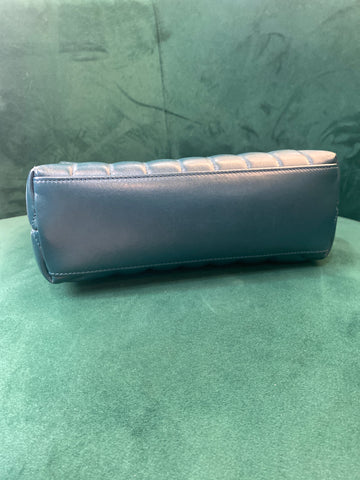 YSL Lou Lou Small Quilted Teal Bag with Gold Hardware
