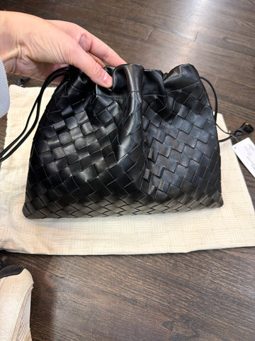 Bottega Veneta Black Intrecciato Leather Dustbag Pouch