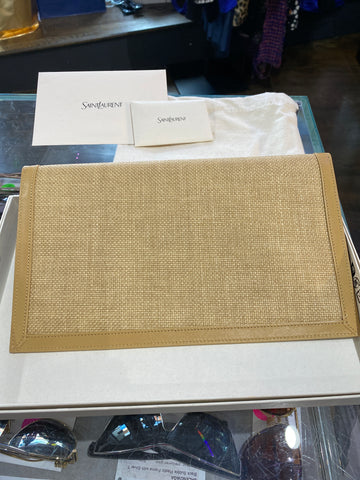 Saint Laurent Woven Raffia CLutch