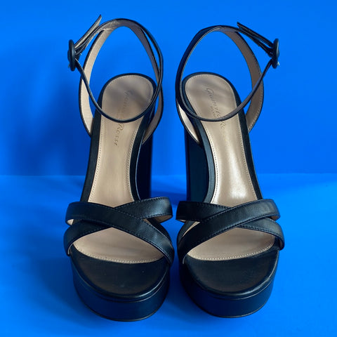 Gianvito Rossi Black Leather Platform Sandal
