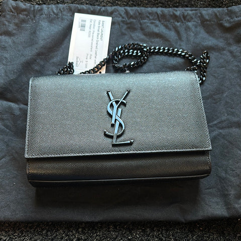 YSL KATE Small Black Grained Leather with Black Hardware