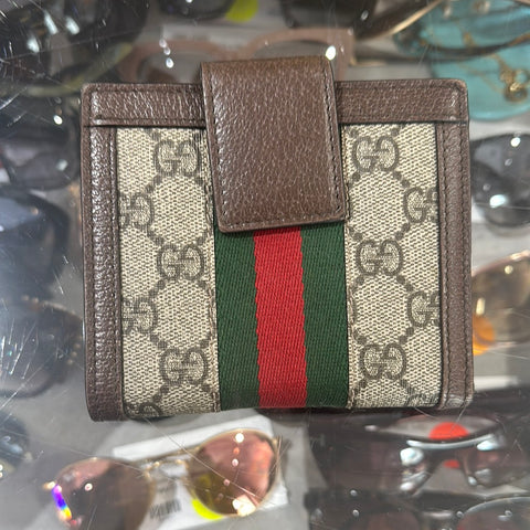 Gucci GG Monogram Web Supreme Folded Wallet