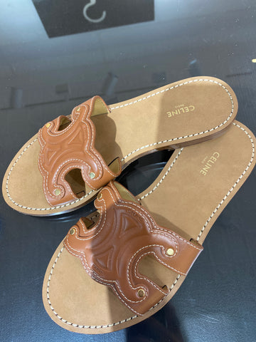 Celine Triomphe Cognac Logo Slides