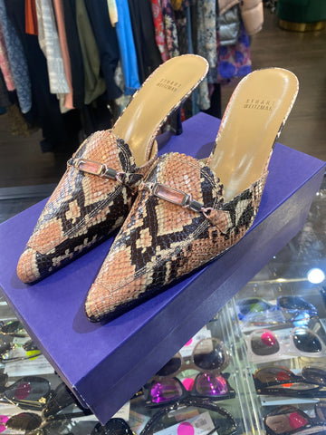 Vintage: STUART Weitzman 'WIZZIE' Snakeskin Heel Mule