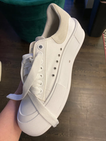 Alexander McQueen Cream Rubber and Canvas Trainer