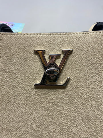 Louis Vuitton Black and Ivory Lock Me Cabas Tote Bag