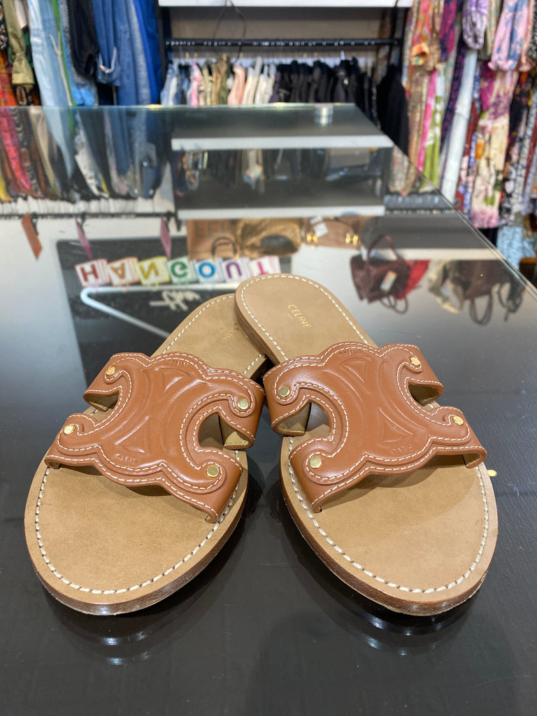 Celine Triomphe Cognac Logo Slides