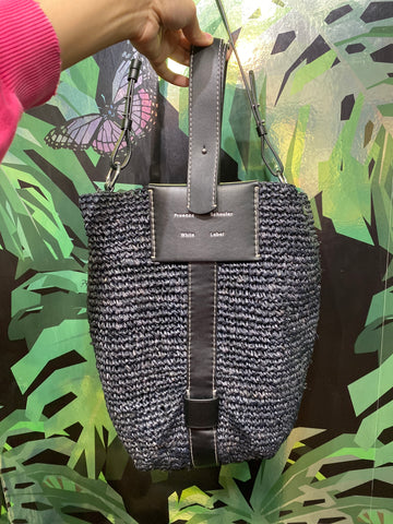 PROENZA SCHOULER White Label Sullivan Bag in Woven Black Raffia