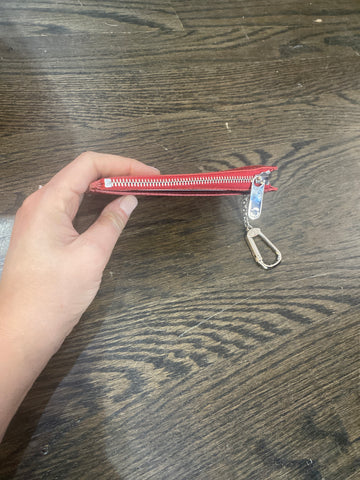 Louis Vuitton Red Epi Leather Keychain Pouch With Silver Hardware