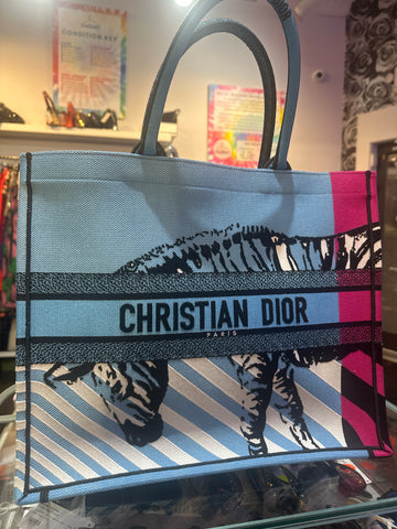 Christian Dior Large Canvas Jungle Pop Book Tote