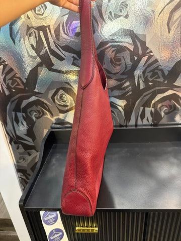 Vintage: PRADA VITELLO DAINO Cranberry Soft Leather Hobo Bag