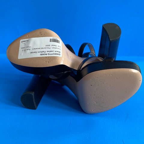 Gianvito Rossi Black Leather Platform Sandal