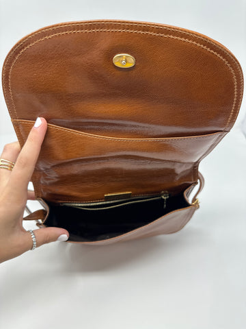 Vintage: Bottega Veneta Cognac Leather Flap Bag