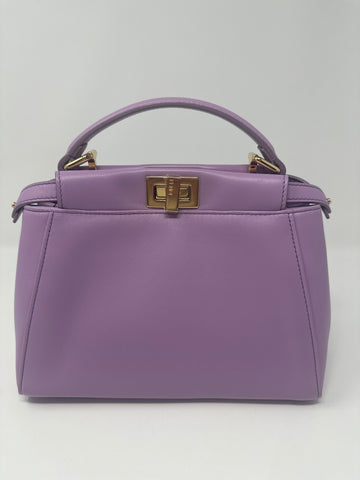 Fendi Mini Peekaboo Lambskin Leather in Violetta