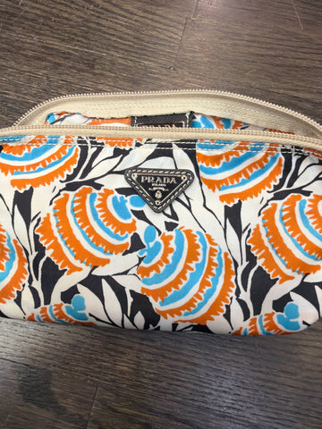 PRADA Tessuto Top Zip Small Nylon Printed Pouch